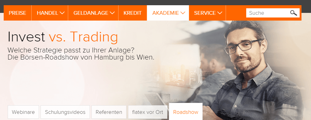 Invest vs. Trading - Welche Strategie passt besser zu mir? Darauf geht die flatex Börsen-Roadshow ein.