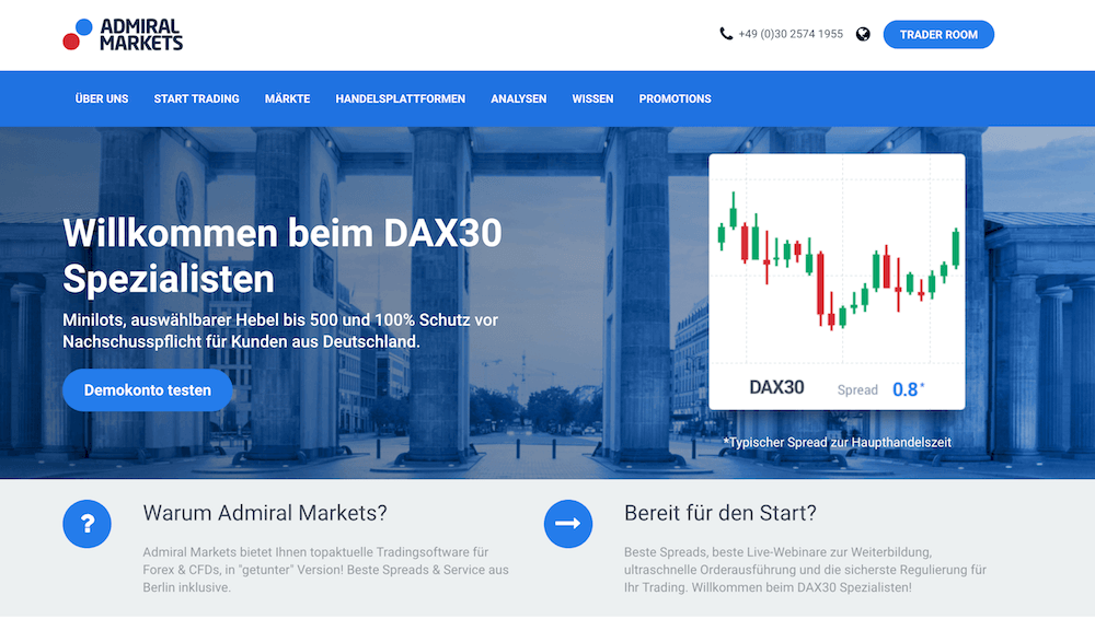 Admiral Markets Homepage