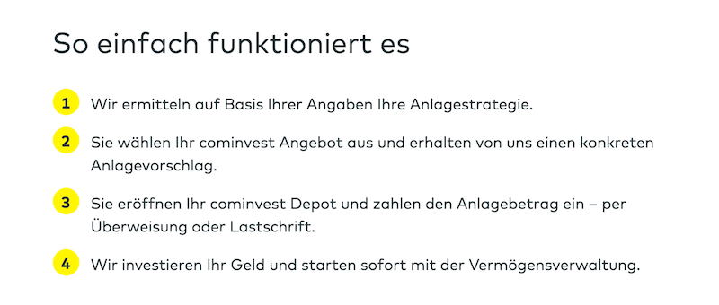 cominvest Geldanlage, Robo Advisor Comdirect