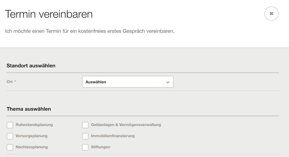 VermögensZentrum Terminvereinbarung