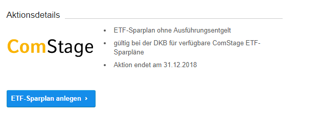 Die DKB ComStage ETF Aktion im Detail