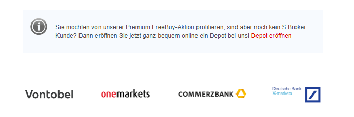 S Broker arbeitet gemeinsam mit 4 renommierten Premiumpartnern zusammen.