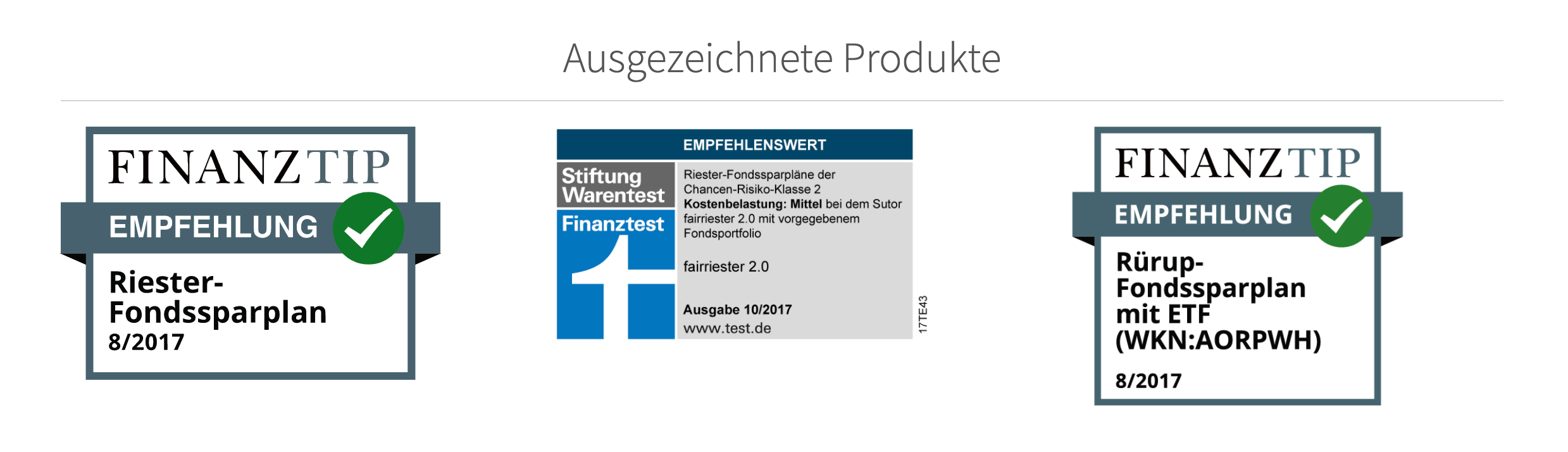 Fairr.de bietet Produkte, die bereits ausgezeichnet wurden