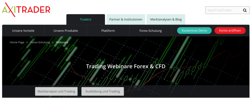 Forex- und CFD-Webinare bei AxiTrader