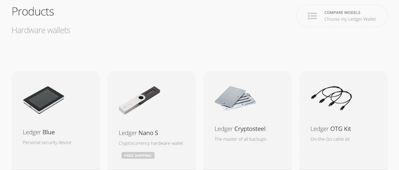 Ledger Wallet Produkte