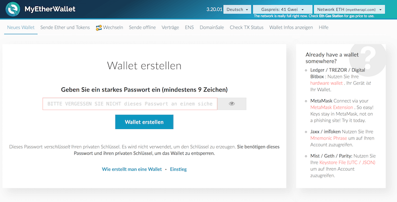 MyEtherWallet Erfahrungen von Aktiendepot.com