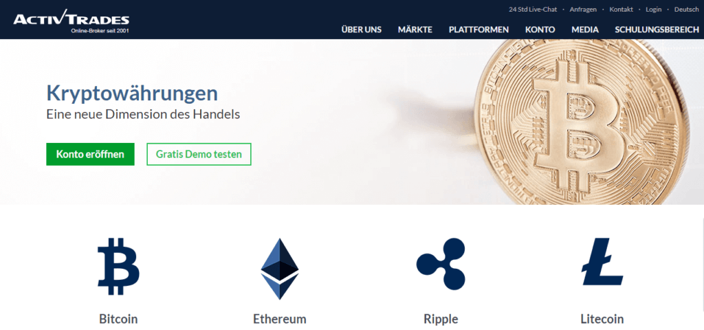 ActivTrades Kryptowährungen