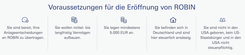 Robin Erfahrungen: Kontoeröffnung Voraussetzungen