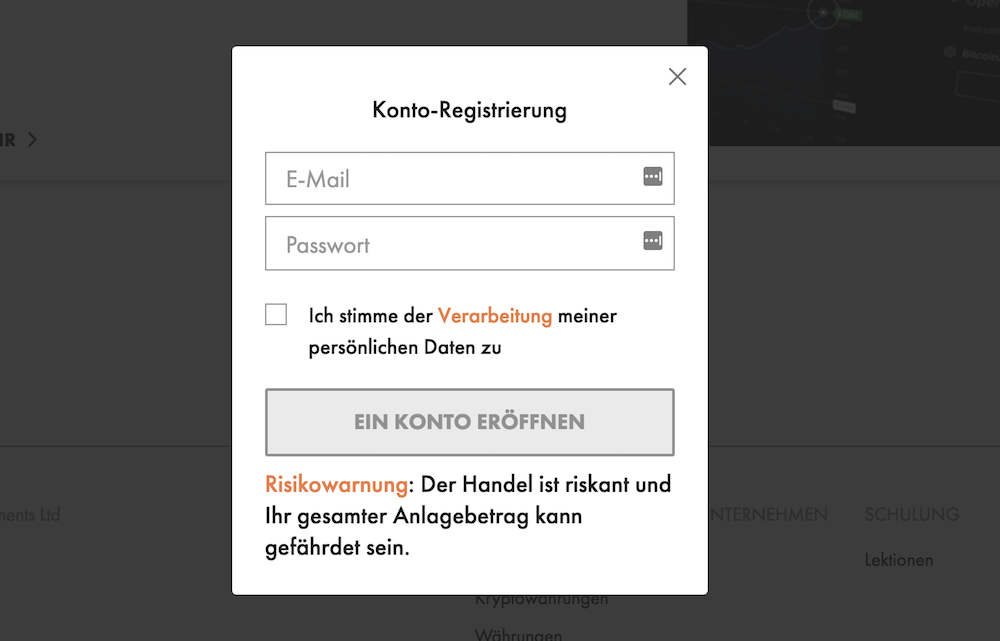 Libertex Kontoeröffnung