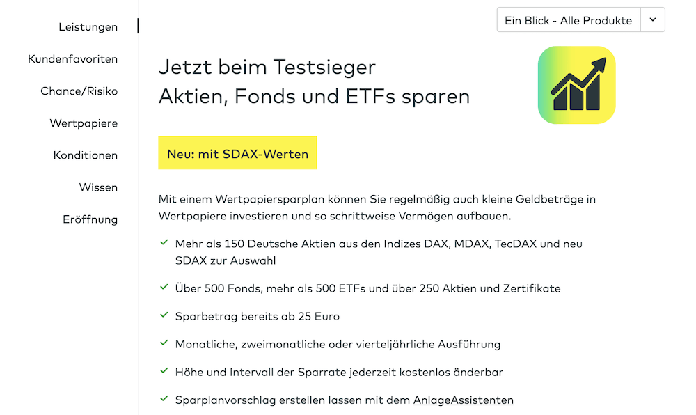 ETF-Sparplan comdirect Kosten