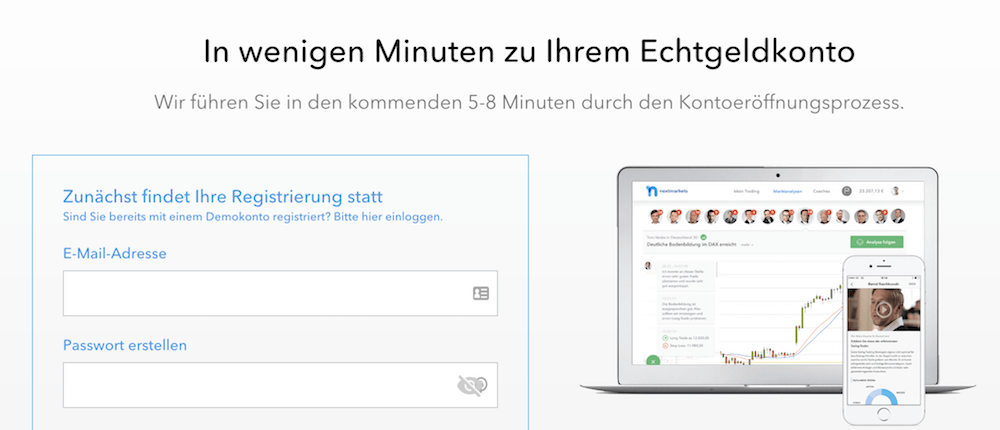 nextmarkets Kontoeröffnung