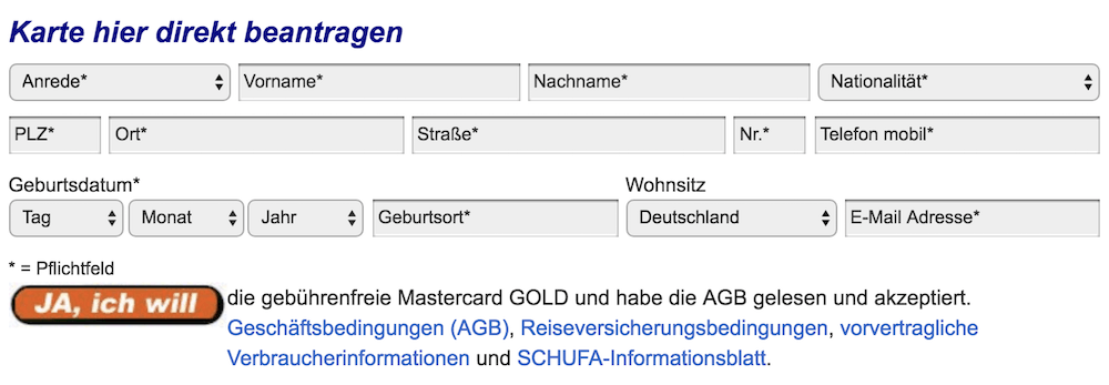 Advanzia Bank MasterCard beantragen