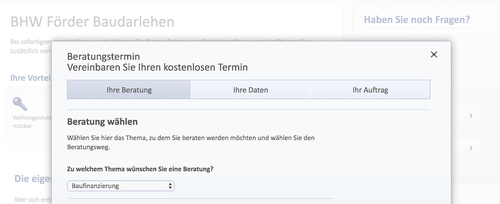 BHW Beratungstermin