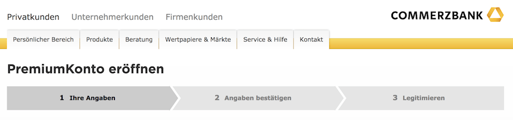 Commerzbank PremiumKonto eröffnen