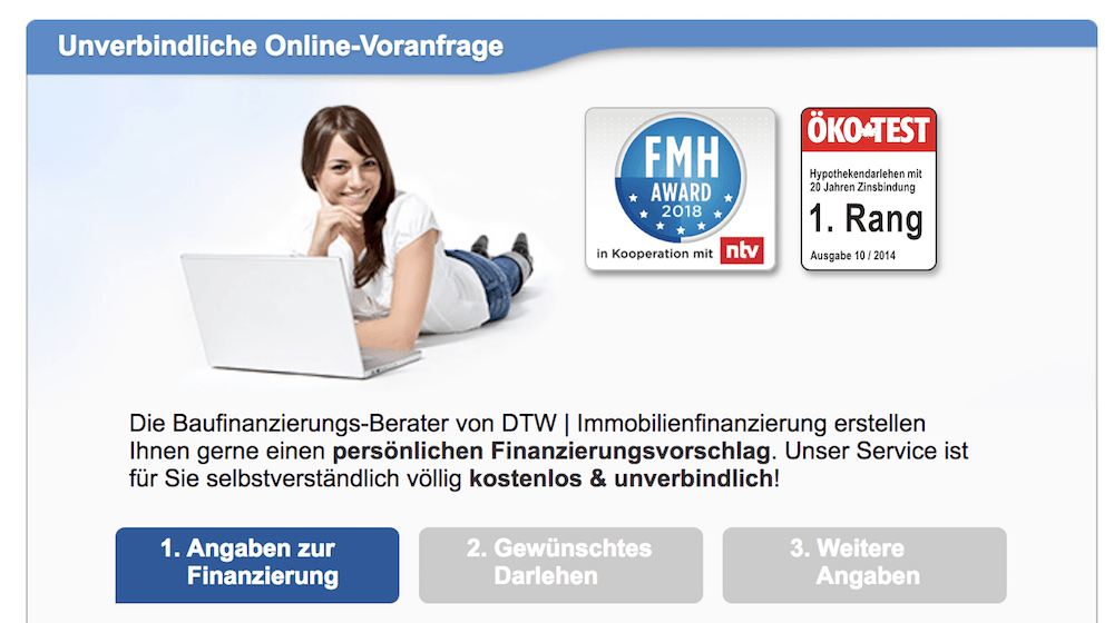 DTW Finanzierungsanfrage