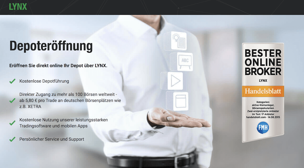 Eine Depoteröffnung bei Lynx nimmt nur wenige Minuten Zeit in Anspruch und bietet zahlreiche Vorteile