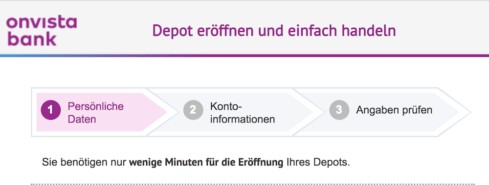 OnVista Bank Depoteröffnung