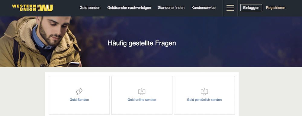 Western Union FAQ Bereich