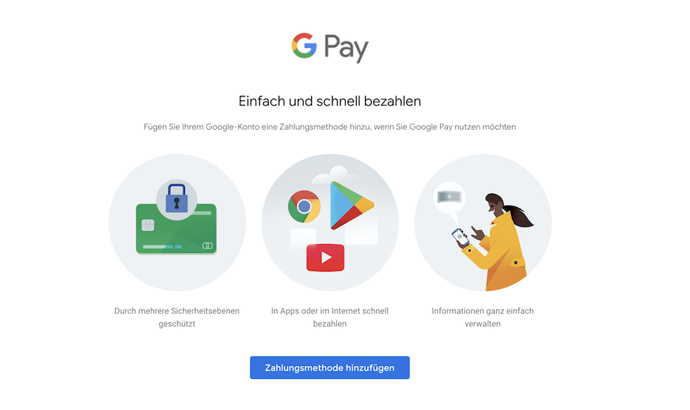 Google Pay Zahlungsmethoden hinterlegen