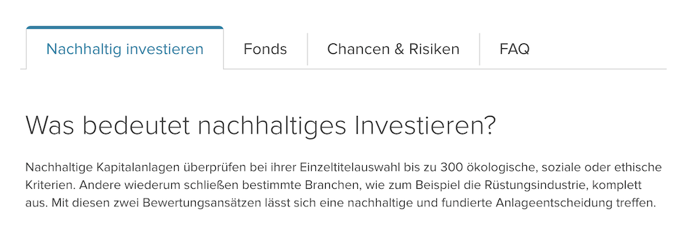 Consorsbank Nachhaltige Investment Erklärung