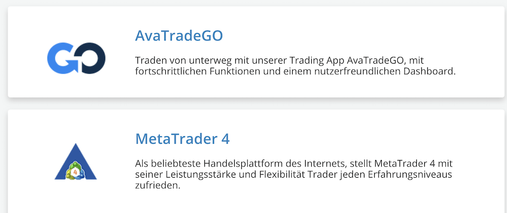 AvaTrade Handelsplattformen