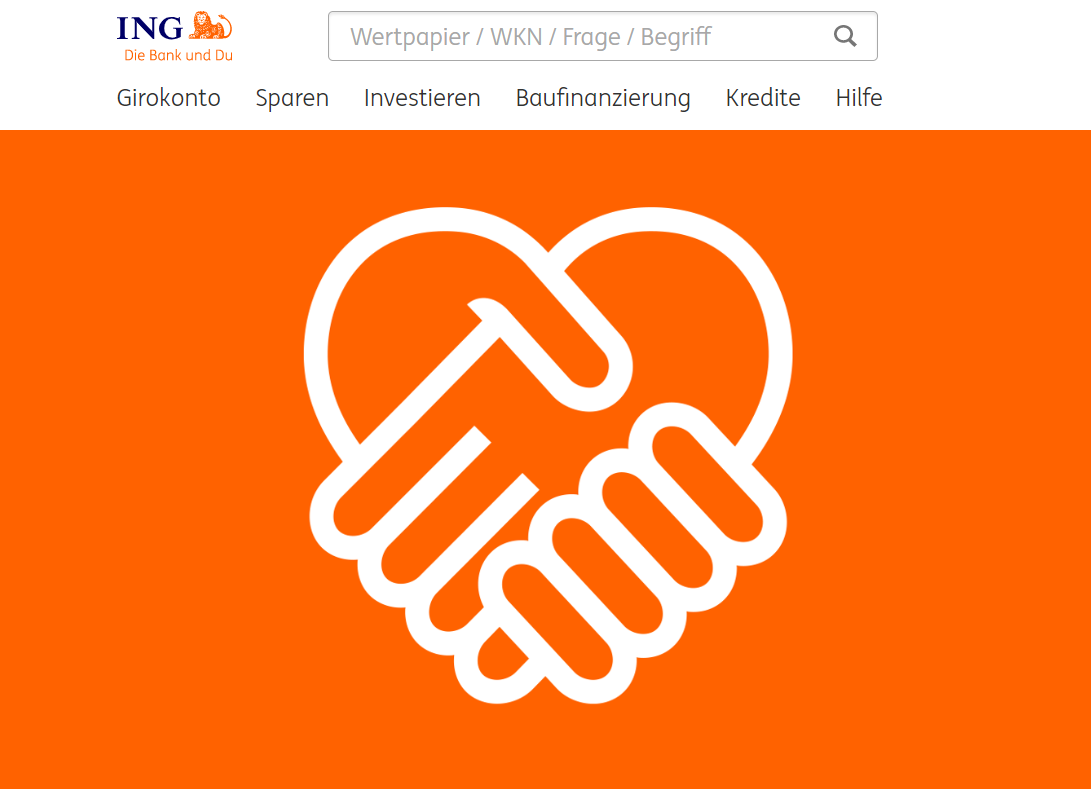 Die Homepage der ING-DiBa