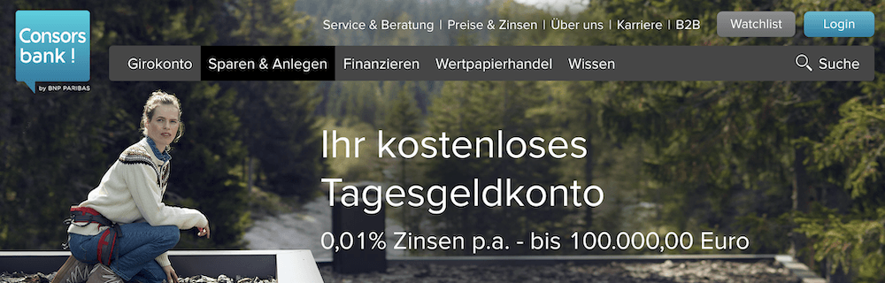 Consorsbank Tagesgeld Zinsen