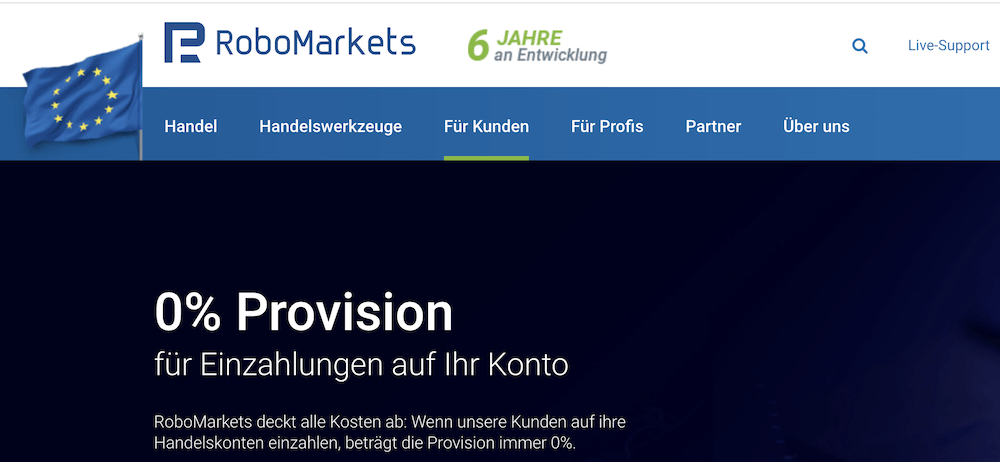 RoboMarkets Einzahlungen Kosten