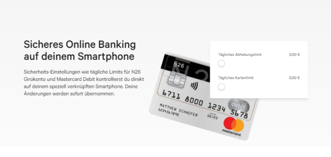 Die N26 bietet sicheres Online Banking