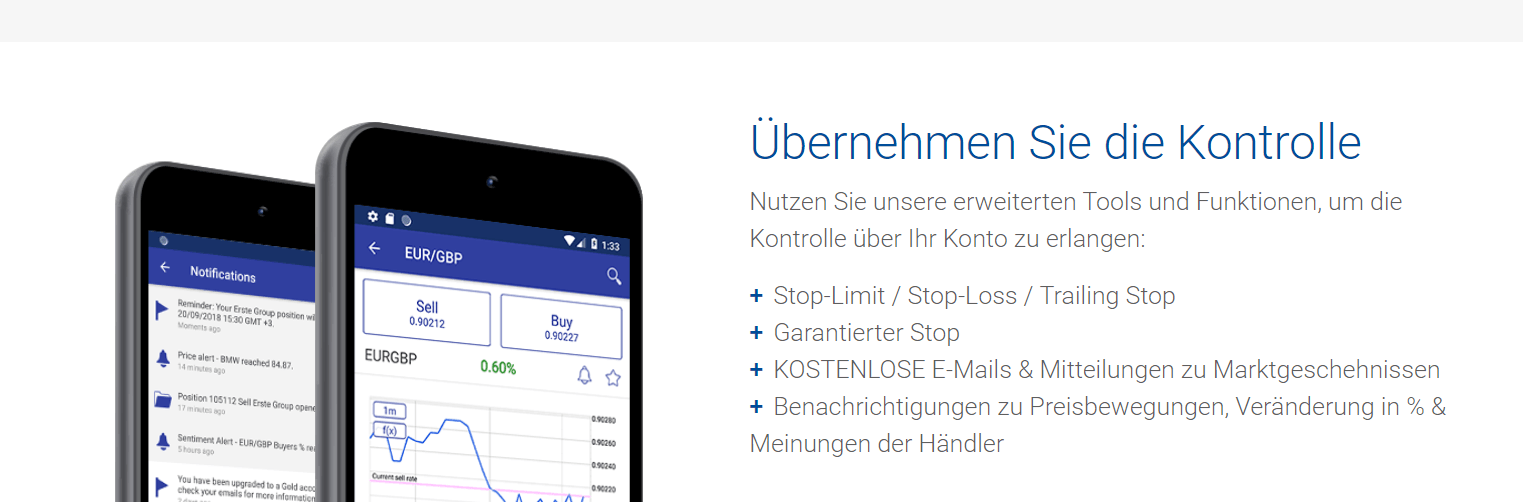 Auch das handeln per App ist bei Plus500 möglich