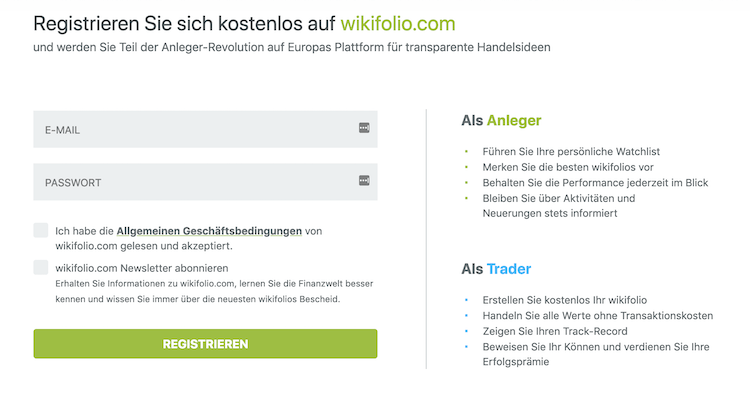 wikifolio Kontoeröffnung