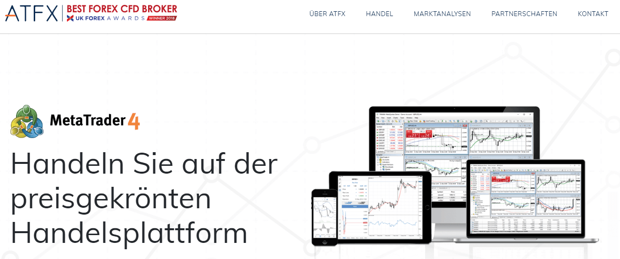 Handeln Sie auf dem preisgekrönten MT4 bei ATFX