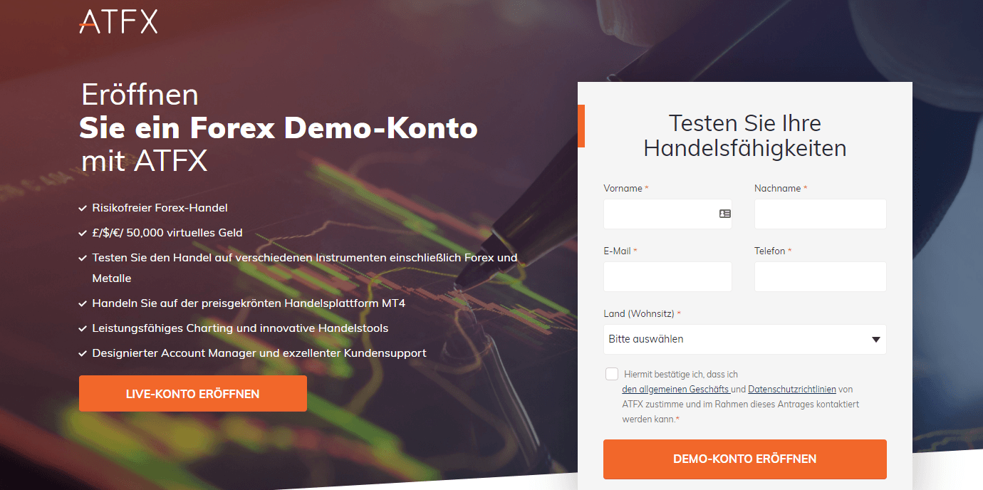 Starten Sie mit dem ATFX Demokonto in den Handel