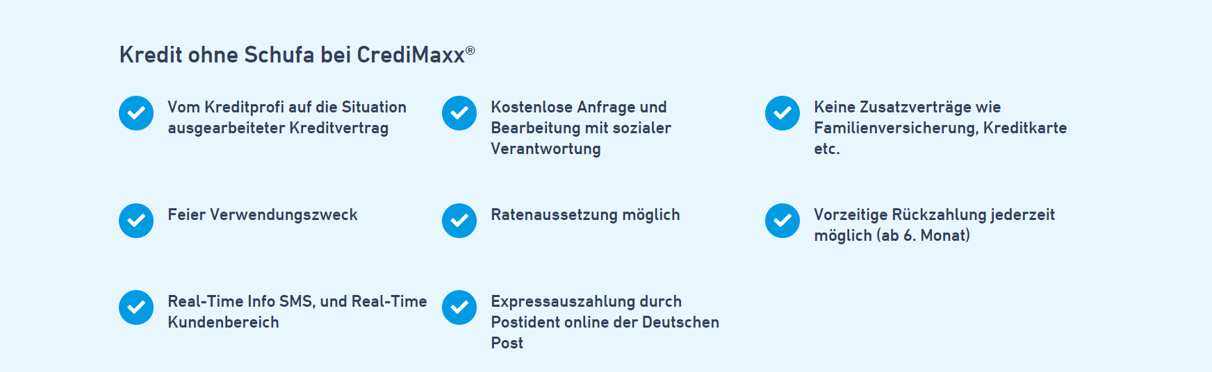 Das sind die Vorteile des Kredites ohne Schufa bei CrediMaxx