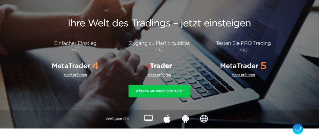 OctaFX bietet verschiedene Trading Plattformen an